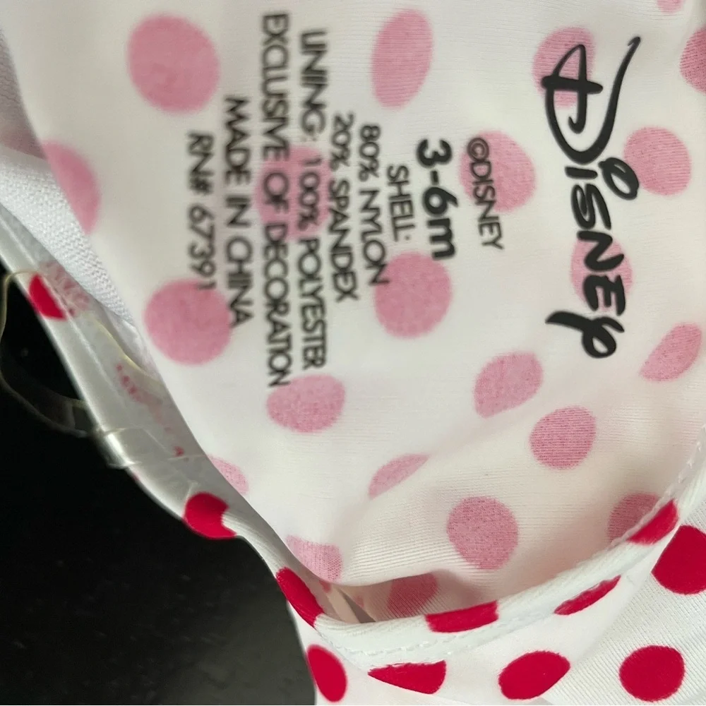 Disney Minnie Mouse red polka dot Bathing Suit size 4-6 months